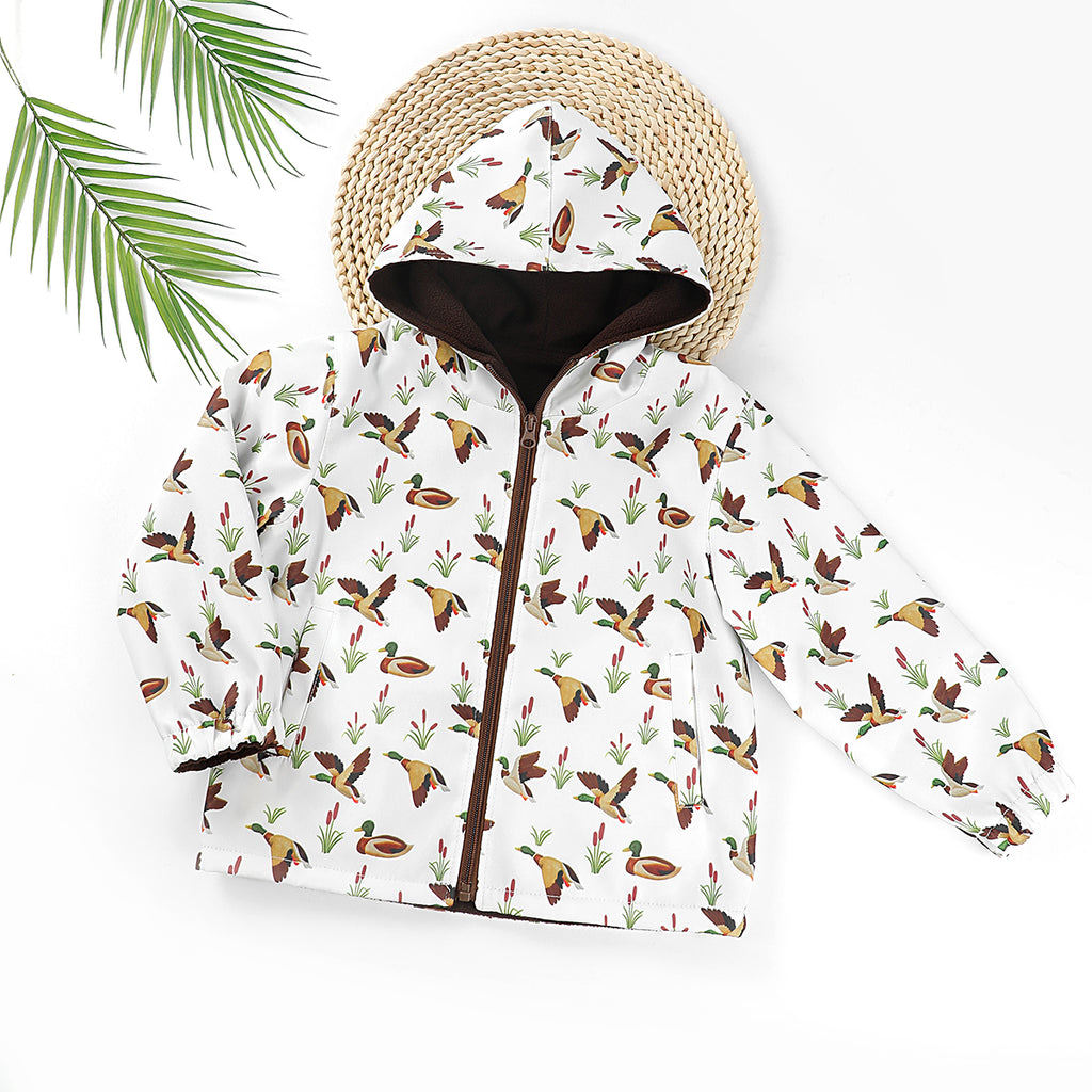 🦆 Custom Mallard Duck Print Kids Jacket – Waterproof & Windproof Hunting Windbreaker