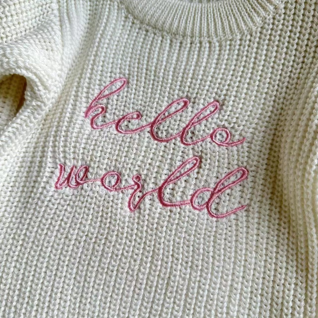 OEM Custom Baby Knitted Romper Newborn Matching Pomp Hat Baby Boy Girl Sweater Romper Outfits