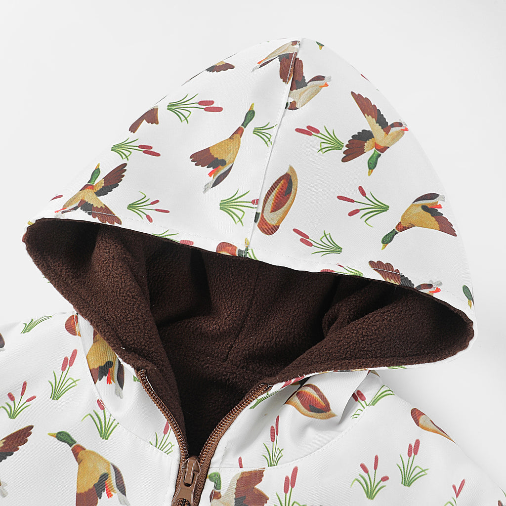🦆 Custom Mallard Duck Print Kids Jacket – Waterproof & Windproof Hunting Windbreaker