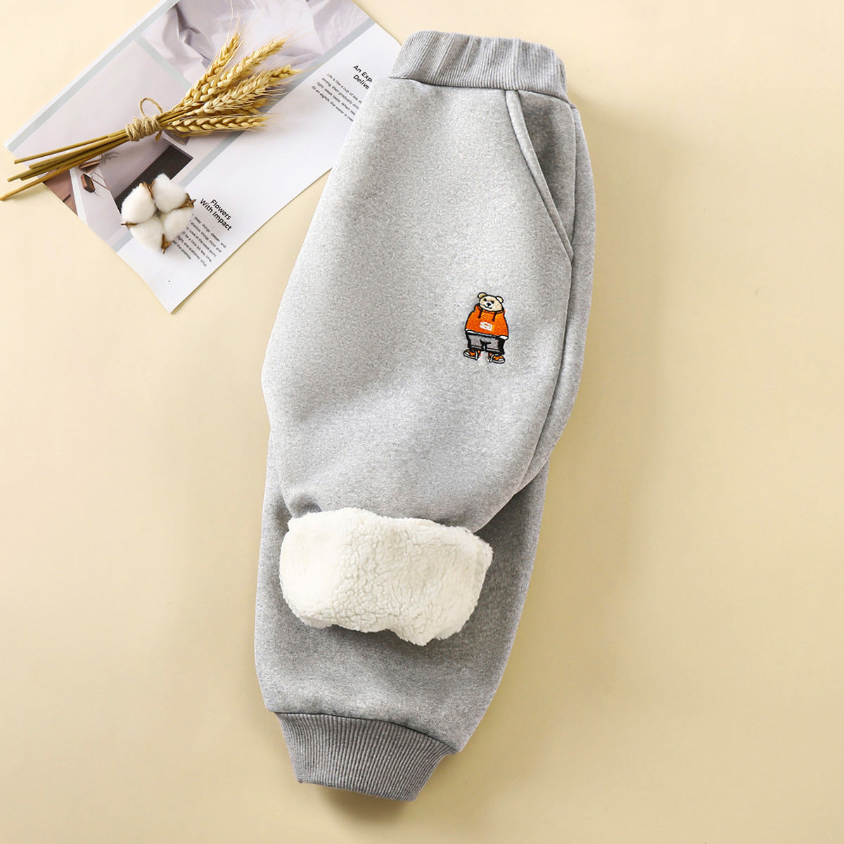 New Style Children Winter Thickened New Boy Sweatpants Warm Baby Outer Wear Kids Clothing Wholesale High Quality