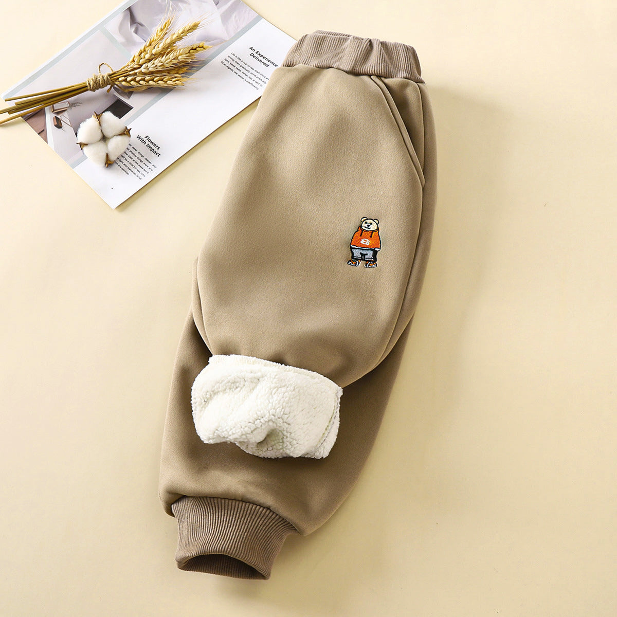 New Style Children Winter Thickened New Boy Sweatpants Warm Baby Outer Wear Kids Clothing Wholesale High Quality