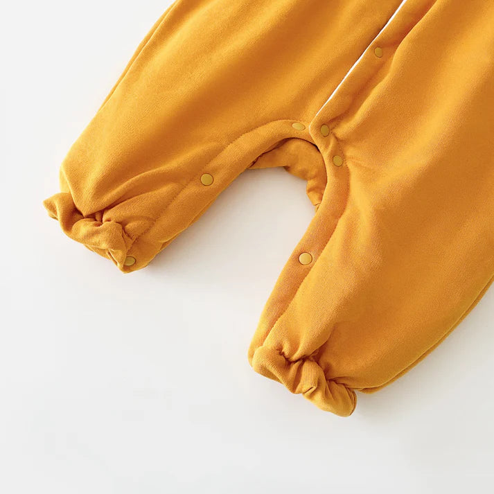 Baby Girl Ditsy Flower Pattern False Design Thickened Thermal Jumpsuit